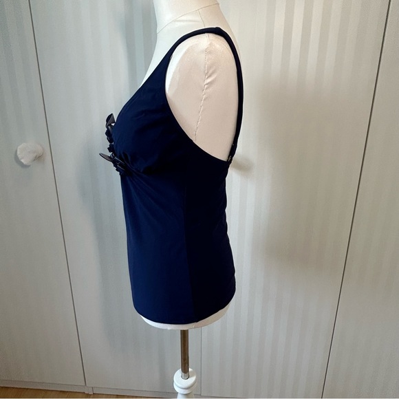 Lea Gottlieb blue gray flowers swim tankini Size UK 14 (size M or S) - Picture 4 of 8